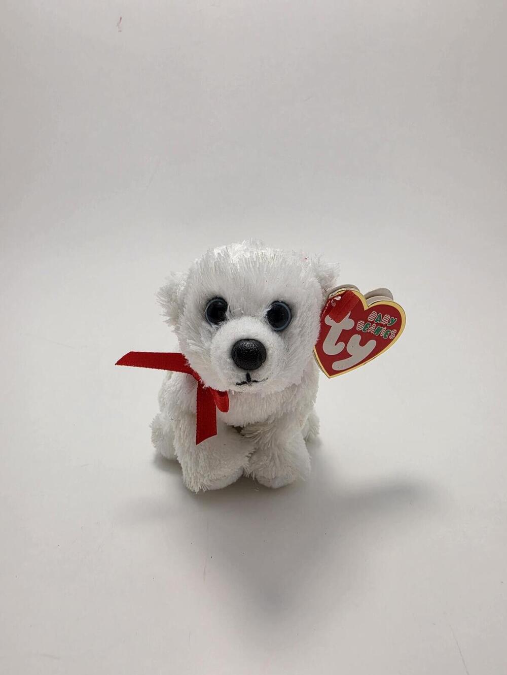 Ty Jingle Beanie “Cotton” the Polar Bear- Small tree ornament! (4 inch)